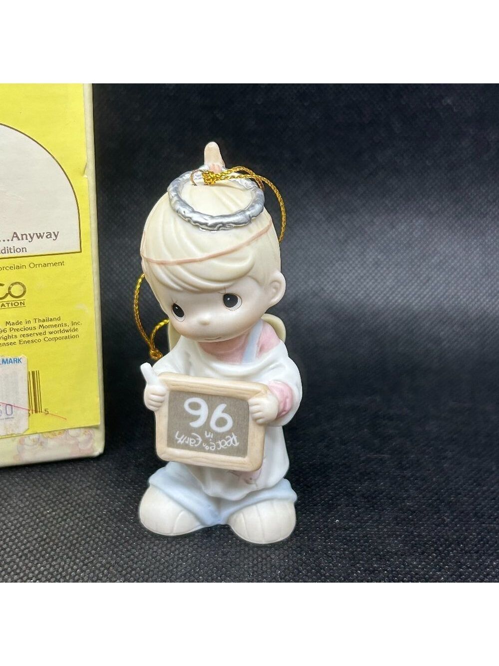Precious Moments "Peace on Earth Anyway" 1996 Annual ornament